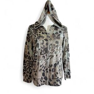Leopard Print Zip-Up Hoodie